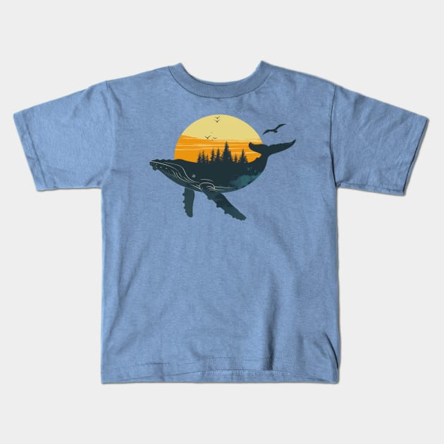 Whale Island Kids T-Shirt by Wintrly